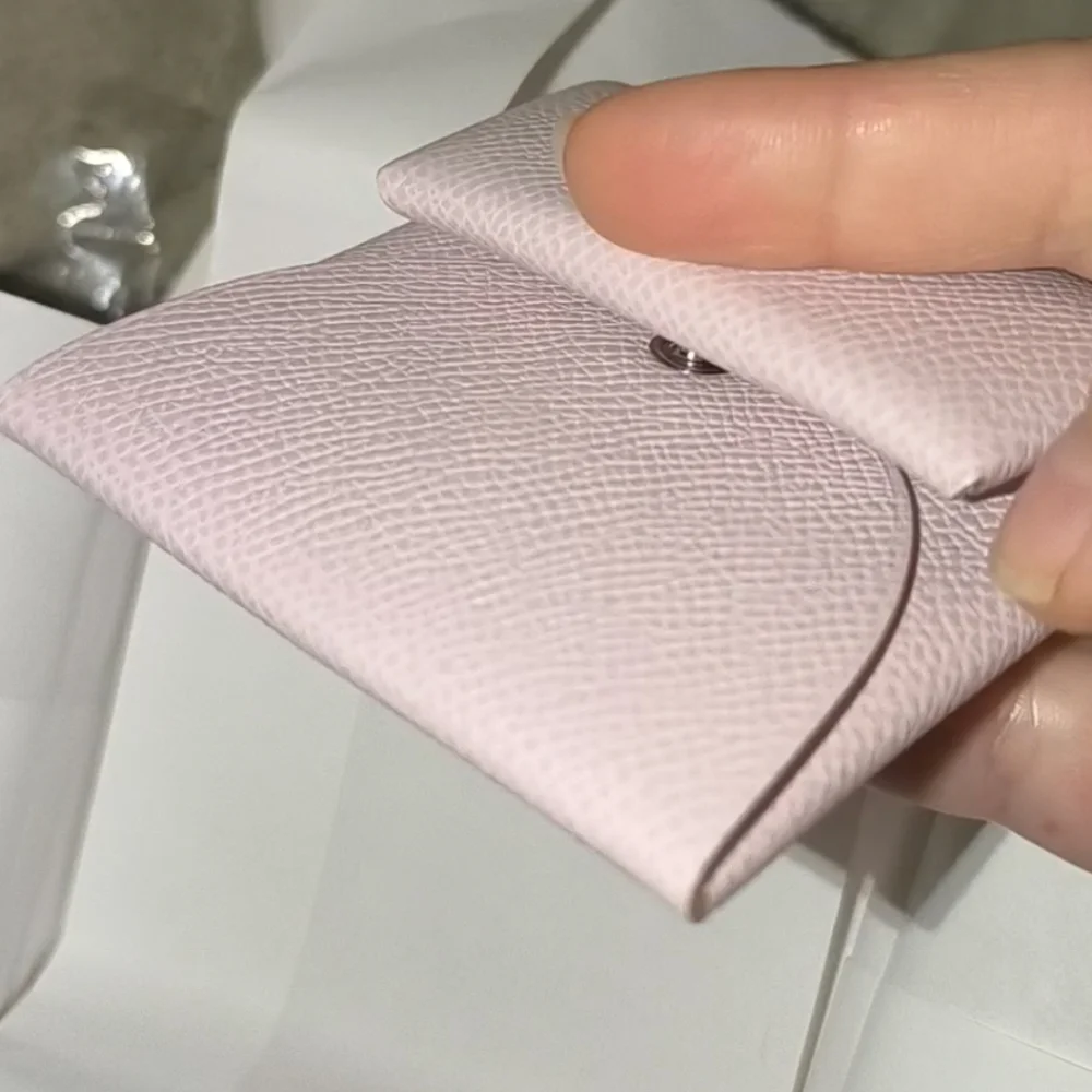 Hermes Bastia Change Purse In Epsom Calfskin Leather Mauve Pale